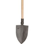Ásó, Strend Pro Garden Gardex, hegyes fej, sötétszürke, kovácsolt acél fej, egyenes fa nyél