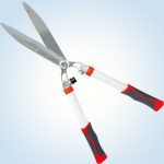 Sövényvágó olló, Aquacraft 371216, fehér/szürke, 69,6 cm, alumínium nyél, acél penge, maximum 16 mm átmérő