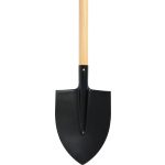 Ásó, Strend Pro Garden, hegyes fej, fekete, acél fej, fa nyél, D markolat