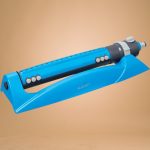 Kerti locsolófej, Aquacraft 280110 Prémium, kék, oszcilláló, 18 fúvóka, állítható áramlás, állítható szélesség, maximum 340 m2 öntözési terület