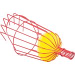 Gyümölcsszedő, Strend Pro Garden GT7011, piros, drótos, kosaras, 15 cm átmérő, fésűs kosár, szivaccsal, magas és alacsony gyümölcsfákhoz, nyél nélkül