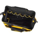 Szerszámos táska, Strend Pro, 44 x 24 x 42 cm, fekete/sárga, textil, kerekekkel, teleszkópos fogantyúval, cipzáras, 20 kg teherbírás