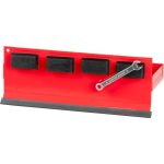 Mágneses szerszámtartó, Strend Pro, piros, 4 db-os készlet, gumibevonatú mágnes, fúrás nélkül rögzíthető