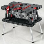 Munkaasztal, Keter 17182239, fekete, 85 x 55 x 75,5 cm, hordozható, polipropilén műanyag, összecsukható, 453 kg teherbírás