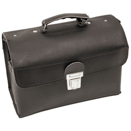 Szerszámos táska, Moško BE-30 K, 31 x 22 x 15 cm, fekete, bőr, villanyszerelő