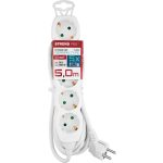 Hosszabbítós elosztó, Strend Pro DG-805B, 0,5 m, fehér, 5 aljzat, Schuko típus, gyermekzáras