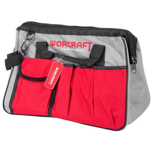 Szerszámos táska, Worcraft WTFTB-03 ShareSYS, 40 x 20,5 x 31 cm, szürke/piros, 600D nejlon, 12 kg teherbírás, gépekhez és szerszámokhoz