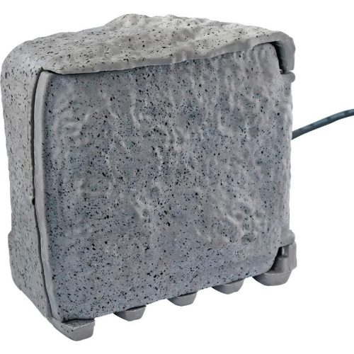 Kültéri elosztódoboz, Strend Pro, 3 m kábel, szürke, 4 aljzat, IP44, kültéri, kőutánzat, sötétedésérzékelő, önzáró fedél, 16 A