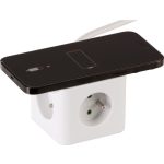 USB-s hosszabbítós elosztó, Strend Pro, 1,4 m, fehér, 3 aljzat, USB-C, 2 x USB-A 5 V, vezeték nélküli töltés, kocka