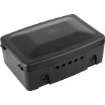 Hosszabbító védőburkolat, Strend Pro, fekete, biztonsági, IP54, beltéri és kültéri használatra, zárómechanizmussal, gumitömítéssel, gyerekbiztos