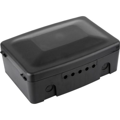 Hosszabbító védőburkolat, Strend Pro, fekete, biztonsági, IP54, beltéri és kültéri használatra, zárómechanizmussal, gumitömítéssel, gyerekbiztos