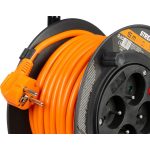 Kábeldob, Strend Pro DG-FB04, 15 m, narancssárga, 4 aljzat, 230 V, 1,5 mm2, maximum 3000 W