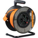 Kábeldob, Strend Pro DG-FB04, 25 m, narancssárga, 4 aljzat, 230 V, 1,5 mm2, maximum 3680 W