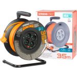 Kábeldob, Strend Pro DG-FB04, 35 m, narancssárga, 4 aljzat, 230 V, 1,5 mm2, maximum 3680 W