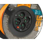 Kábeldob, Strend Pro DG-FB04, 35 m, narancssárga, 4 aljzat, 230 V, 1,5 mm2, maximum 3680 W