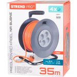 Kábeldob, Strend Pro DG-FB04, 35 m, narancssárga, 4 aljzat, 230 V, 1,5 mm2, maximum 3680 W