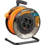 Kábeldob, Strend Pro DG-FB04, 50 m, narancssárga, 4 aljzat, 230 V, 1,5 mm2, maximum 3680 W