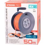 Kábeldob, Strend Pro DG-FB04, 50 m, narancssárga, 4 aljzat, 230 V, 1,5 mm2, maximum 3680 W