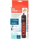 Akkumulátoros csavarhúzó, Strend Pro P09E2151, fekete/piros, 3 Nm, 0-350 fordulat/perc, 3,6 V Li-Ion, USB-C töltés, 27 darabos bitkészlet, hordtáskában