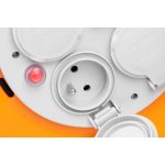 Kábeldob, Strend Pro CR038, 20 m, narancssárga, 4 aljzat, 230 V, IP44, gumi, maximum 3000 W