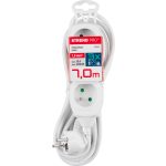Hosszabbítós elosztó, Strend Pro DG-F803B, 7 m, fehér, 3 aljzat, új kiadás, otthoni és irodai használatra