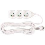 Hosszabbítós elosztó, Strend Pro DG-F803B, 7 m, fehér, 3 aljzat, új kiadás, otthoni és irodai használatra