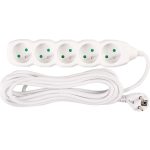 Hosszabbítós elosztó, Strend Pro DG-F805B, 5 m, fehér, 5 aljzat, új kiadás, otthoni és irodai használatra