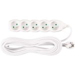 Hosszabbítós elosztó, Strend Pro DG-F805B, 10 m, fehér, 5 aljzat, új kiadás, otthoni és irodai használatra
