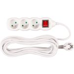 Hosszabbítós elosztó kapcsolóval, Strend Pro DG-F803BK, 7 m, fehér, 3 aljzat, új kiadás, otthoni és irodai használatra