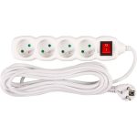 Hosszabbítós elosztó kapcsolóval, Strend Pro DG-F804BK, 5 m, fehér, 4 aljzat, új kiadás, otthoni és irodai használatra