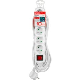   Hosszabbítós elosztó kapcsolóval, Strend Pro DG-F805BK, 10 m, fehér, 5 aljzat, új kiadás, otthoni és irodai használatra