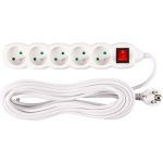 Hosszabbítós elosztó kapcsolóval, Strend Pro DG-F805BK, 10 m, fehér, 5 aljzat, új kiadás, otthoni és irodai használatra