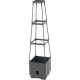 Műanyag virágcserép, Strend Pro Garden Herrison FP8018, sötétszürke, 25 × 25 cm, magasság: 105 cm, háromszintes támasztótoronnyal, 16 l, négyzetes