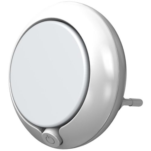 Éjszakai lámpa, Ledvance Lunetta Round White, 7,1 × 6 cm, fehér, LED, melegfehér fény, automatikus be- és kikapcsolás, kapcsolóval, konnektorba dugható