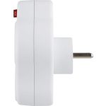 USB-s elosztó kapcsolóval, Strend Pro, 2 aljzat, fehér, 2 × 16 A, 230 V, USB-A és USB-C, kompakt kialakítás, otthoni és irodai használatra