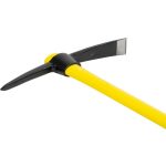 Csákány, Strend Pro Garden SK049, sárga/fekete, 1500 g, üvegszálas nyél, acél fej, kétoldalas, hegyes/lapos, kemény és sziklás talajhoz