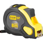 Mérőszalag, Giantop CR-G16 CE, fekete/sárga, 8 m/25 mm, acél szalag, műanyag tok