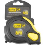 Mérőszalag, Giantop CR-G16 CE, fekete/sárga, 8 m/25 mm, acél szalag, műanyag tok