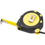 Mérőszalag, Giantop CR-G16 CE, fekete/sárga, 10 m/25 mm, acél szalag, műanyag tok