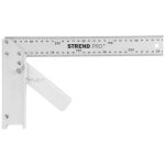 Asztalos derékszög, Strend Pro FSC-08, ezüst, 30 cm, alumínium, szögmérővel, pontos szögjelöléshez