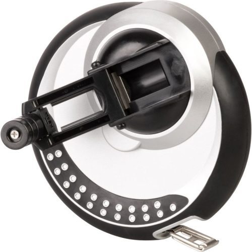 Mérőszalag, Giantop CR-G50, fekete/ezüst, 30 m/13 mm, acél szalag, acél tok, tekercselő fogantyú