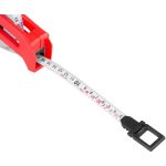 Mérőszalag, Strend Pro Premium LWP3013, piros/fekete, 30 m/13 mm, acél szalag, műanyag tok, fogantyúval, csúszóhoroggal