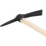 Csákány, Strend Pro Garden, fekete, 1500 g, fa nyél, acél fej, kétoldalas, hegyes/lapos, kemény és sziklás talajhoz