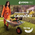 Talicska, Strend Pro Garden EcoLoad, ezüst, 65 l, felfújható kerék, horganyzott acél puttony, 80 kg teherbírás, PVC markolat