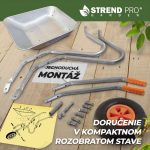 Talicska, Strend Pro Garden EcoLoad, ezüst, 65 l, felfújható kerék, horganyzott acél puttony, 80 kg teherbírás, PVC markolat