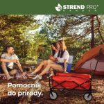 Strandkocsi, Strend Pro Garden, Taliga Praktik, 9,45 kg, piros raktér, fekete acélváz, összecsukható, vízlepergető PVC szövet, PVC kerekek