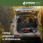 Strandkocsi, Strend Pro Garden, Taliga Praktik, 9,45 kg, piros raktér, fekete acélváz, összecsukható, vízlepergető PVC szövet, PVC kerekek