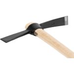 Csákány, Strend Pro Garden 722-10WH, fekete, 2500 g, fa nyél, acél fej, kétoldalas, tűzoltós, kemény és sziklás talajhoz