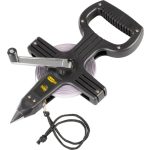 Mérőszalag, Giantop CR-J01, fekete, leszúrható, 50 m, acél szalag, műanyag tok, hajtókarral