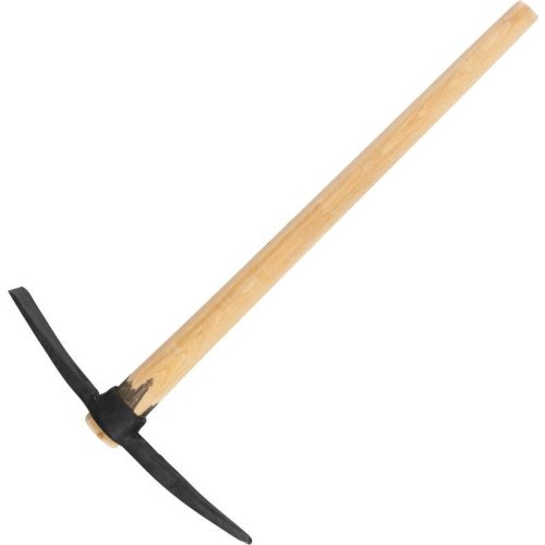 Csákány, Strend Pro Garden, fekete, 2500 g, fa nyél, acél fej, kétoldalas, hegyes/lapos, kemény és sziklás talajhoz